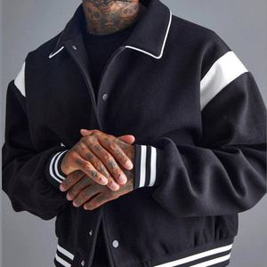 แจ็คเก็ตวาร์ซิตี้ผ้าซาตินสไตล์เรโทรสำหรับผู้ชาย แจ็คเก็ตเบสบอลทรงบอมเบอร์บางเบา สตรีทแวร์ลำลองทันสมัย ผู้ผลิตเสื้อแจ็คเก็ตแฟชั่นสำหรับผู้ชาย - Product Image 3