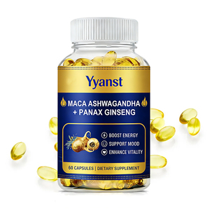 Cápsulas de Gel Suave con MACA y Ashwagandha, Potenciador de Energía Natural de Marca Privada para Hombres, Bajo en Carbohidratos y Azúcar, Refuerzo Inmunológico - Product Image 1