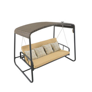 आधुनिक 2-व्यक्ति राल विचर पैटियो स्विंग सोफे के लिए धातु डिजाइन के साथ आउटडोर फर्नीचर - Product Image 3