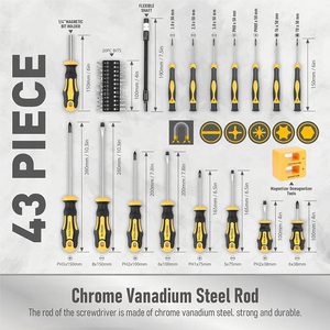 Bộ dụng cụ tua vít từ tính chuyên nghiệp 43 trong 1 - Hộp dụng cụ sửa chữa gia dụng di động cho đồ nội thất & thiết bị điện - Product Image 5