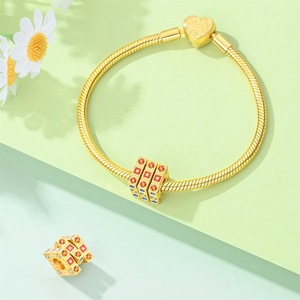 <b>Cute</b> and playful jewelry made of white brass, including a mouse, heart, travel boat, Rubik's Cube, and compass pendant - Product Image 6