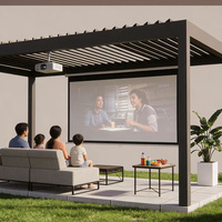 Système de toit à persiennes imperméable sur mesure avec télécommande pour jardin, patio, pergola extérieure, auvent rétractable, toit pergola