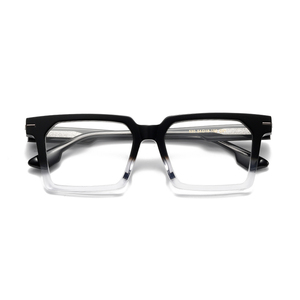 Rectangular Full Rim <b>Eyeglasses</b> <b>Frames</b> Solid Black Resin Lens Anti-Uv Unisex Adult Vision Correction - Product Image 1