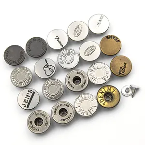 Vente en gros de bouton en métal Iron tack jacket vêtements pour hommes logo personnalisé boutons en denim et rivets bouton en laiton pour jeans vêtements