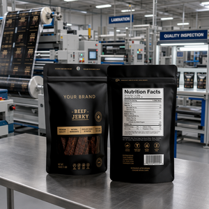 Sachet Doypack ODM OEM avec fenêtre, écologique, refermable, de qualité alimentaire, résistant à l'humidité pour bœuf séché - Product Image 3