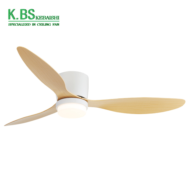 In Stock 52 Inch Modern ABS 3 Blade Led Ceiling Fan With Light and Remote