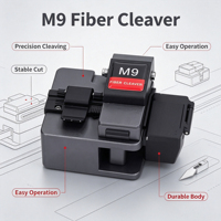 Couteau à fibres optiques M9 de haute précision avec boîte de récupération de fibres, lame à 16 faces, outil de raccordement FTTH FTTX