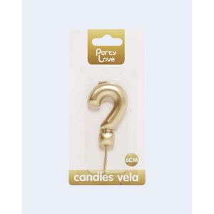 Bougie d'anniversaire dorée en forme de chiffre 0, 6 cm, Vela - Product Image 2