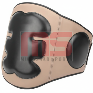 Venta caliente artes marciales vientre guardia boxeo MMA tailandés Protector personalizado cuero ajustable vientre almohadilla para entrenamiento protección del pecho - Product Image 1