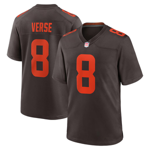 Maillots de football américain personnalisés Cleveland 2026 – Uniformes brodés pour jeunes, tenues de sport avec logos, marron - Product Image 5
