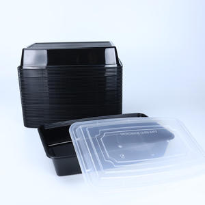Cajas de embalaje de comida rápida para llevar gratis Contenedores de preparación desechables seguros Fiambrera Bento de plástico - Product Image 1