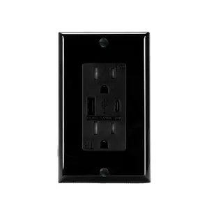 Wall Switches And Sockets Electrical USA Standard Type A+C 5000mA 6 Pin Wall Socket Household USB Receptacle