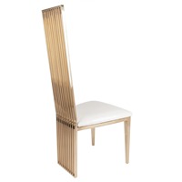 Chaises de banquet d'hôtel de luxe dorées, style industriel moderne, acier inoxydable, cuir, empilables, salon, événements