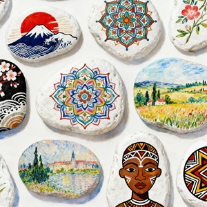 Piedras pintables Blancanieves: no absorbentes para niños, pintura de rocas y escondite de jardín | Venta al por mayor a granel - Product Image 2