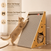 Grattoir pour chat en carton ondulé incliné, rampe en MDF de 57 cm, planche à gratter pour chat avec cachette pour chats d'intérieur OEM/ODM