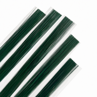 Kawat Batang Bunga PVC Hijau 30 Gauge, Dapat Dipilin, Untuk Pembungkus Buket, Perlengkapan Kerajinan Bunga Buatan