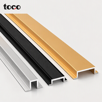 Profil Aluminium Alloy Bentuk J, Lis Dinding & Plafon, Lis Logam Dinding Latar, Strip Dekoratif Transisi Lantai