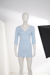 Vestido Mini Bodycon de Mujer con Cuello en V y Manga Media, Diseño Fruncido en el Busto, Sexy y Casual para Fiesta, Colección Verano 2026 - Product Image 6