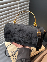 Nouveau sac à bandoulière de luxe en dentelle brodée pour femmes, design papillon, mini sac carré à grande capacité