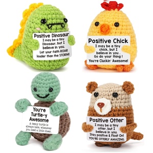Jolies poupées animales tricotées à la main, idéales pour les amis et les collègues, mini-cadeaux animaux en crochet positifs, peuvent être utilisés pour la décoration - Product Image 1