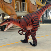 Raptor Dinosaurus Kostuum met Verborgen Poten, Lichtgewicht, Flexibel, Aanpasbaar voor Binnen/Buiten Gebruik, Tuin, Winkelcentrum