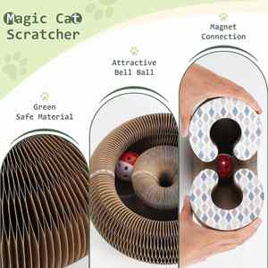 <b>Interactive</b> Magic Foldable Accordion Scratcher Durable Paper Material Bell Ball Set <b>Interactive</b> Magic Organ <b>Cat</b> Smart <b>Cat</b> Ball - Product Image 4