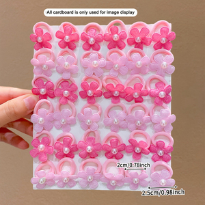 2026 Hot Selling Simple Temperament High Elasticity Pink Flower Hair <b>Tie</b> Sweet Cute Style Women's Hair <b>Ties</b> Fashionable Jewelry - Product Image 2
