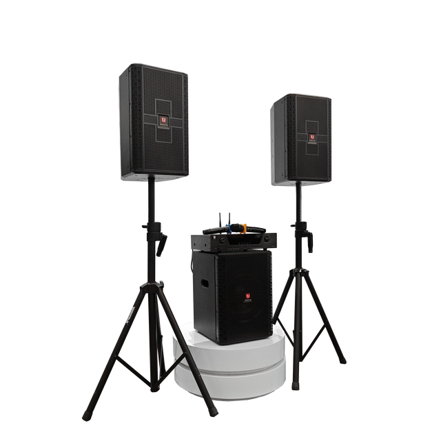 T.I Pro Audio 10 Inch 2.1 PA Speaker System Set for KTV, Party, Club