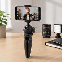 Trépied de table compact en aluminium robuste YT23-56 avec rotule rotative à 360 degrés à verrouillage rapide pour photographie et vidéo