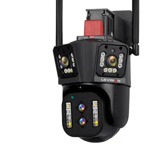 LS VISION Ultra 8K 10X Zoom ottico telecamera Wireless Multi-obiettivo grandangolare CCTV Wifi PTZ telecamera Audio esterna con quattro obiettivi