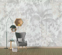 Papier peint moderne élégant tropical jungle éco ignifuge grand format pour chambres d'enfants, salles de jeux et maisons