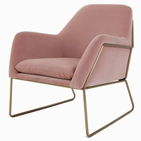 Eleganter Glamour-Samt-Einzelsessel Sillon De Terciopelo Luxuriöser Gepolsterter Sessel für Hotel-Lobby & Empfang