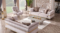Ensemble de canapés modernes pour salon, en acier inoxydable avec tissu en velours, meubles turcs Chesterfield pour la maison et les villas