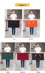 Tablier semi-long sans manches en toile imprimé de logo personnalisé uniforme de travail lavable écologique/durable pour boulangerie <span class=keywords><strong>Restaurant</strong></span> - Product Image 6