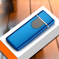 2023 nouvelle petite taille bobine de chaleur mince briquet en alliage de Zinc empreinte digitale Encendedor Electrico briquet USB