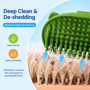 Silicone Pet Bath Brush Set 2 in 1 Massage <b>Grooming</b> <b>Glove</b> with Adjustable Strap Soft Bristles Deep Cleaning <b>for</b> Dogs <b>Cats</b> - Product Image 4