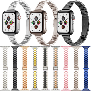 ShanHai-Correa de acero inoxidable para Apple Watch 9, 8, 7, 41, 45mm, Ultra 49mm, 6, 5, 4, <span class=keywords><strong>SE2</strong></span>, 44, <span class=keywords><strong>40mm</strong></span> - Product Image 1