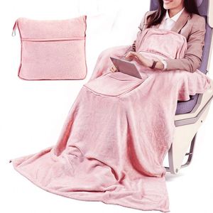 Manta Multifuncional de Viaje con Almohada 2 en 1, Manta de Franela para Aire Acondicionado, Manta Pequeña para Coche - Product Image 1