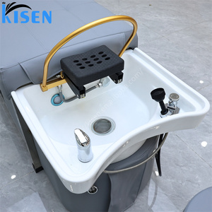 Fauteuil de lavage de cheveux Kisen Salon Beauty en cuir PU pour salon de coiffure avec bac de lavage intégré - Product Image 5