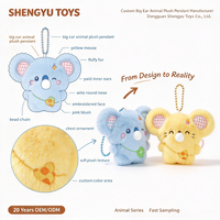 Breloques en peluche personnalisées mignonnes de dessins animés, série souffleur de bulles, pendentifs anti-stress pour sacs avec chaîne perlée, porte-clés cadeau pour enfants