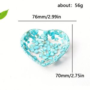 Natural Crystal Chip Resin Heart Bowl - <b>Light</b> Home Decor Ornament - Product Image 4