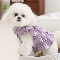 Robe de luxe légère en polyester pour chien et chat, coupe princesse, plissée tulipe, lavable, populaire, pour printemps/été, vêtements pour animaux de compagnie Teddy