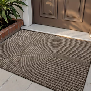 Grand tapis d'entrée intérieur robuste, motif gris, <span class=keywords><strong>gratte</strong></span> la saleté, tapis de sol extérieur - Product Image 1