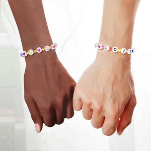 Cuentas de letras acrílicas redondas de 4x7 mm para hacer pulseras, juego de accesorios de joyería DIY - Product Image 4