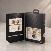 Boîte d'emballage personnalisée pour écouteurs avec fermeture magnétique, fenêtre en PET écologique, boîte cadeau pliable en carton pour écouteurs Bluetooth, cadeaux