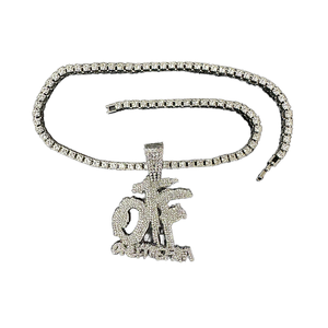 Cadena Cubana con Logotipo Otf NL2124, Cadena de Zinc con Eslabones Cubanos, Estilo Elmas Buzlu Anahtar Bogma Blogu Kuba Baklali - Product Image 1