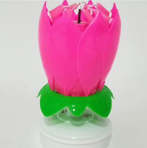 Bougie d'<span class=keywords><strong>anniversaire</strong></span> musicale <span class=keywords><strong>en</strong></span> forme de lotus, bougie de lotus rotative et florissante avec <span class=keywords><strong>musique</strong></span> pour les fêtes et les célébrations - Product Image 6