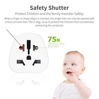 Adaptateur de voyage multi-prises avec prise Euro 2 broches, 1 prise 110V-250V