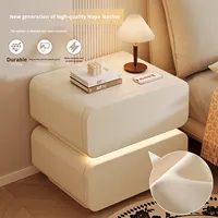 Chevet en bois massif de style vintage, vente chaude 2025, chambre à coucher, luxe léger, haut de gamme, petit meuble de rangement