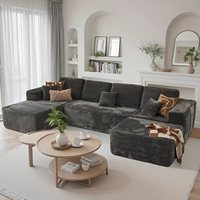 Ensemble de canapés modulaires en velours, style minimaliste moderne, luxe léger, grand format, rembourré en mousse, pour appartement